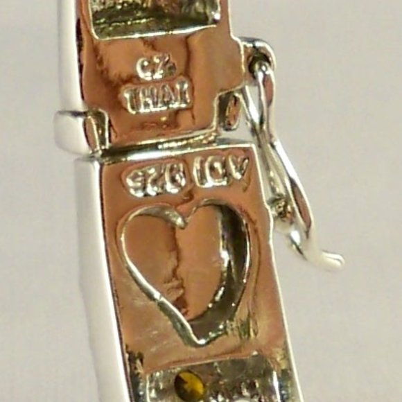 New Champagne Cubic Zirconias Silver Designer Cuff Necklace - Picture 8 of 9